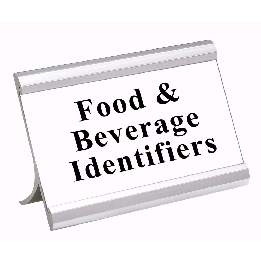 Matte Silver 3.5 x 2 Metal Sign Holder with Protective Cover