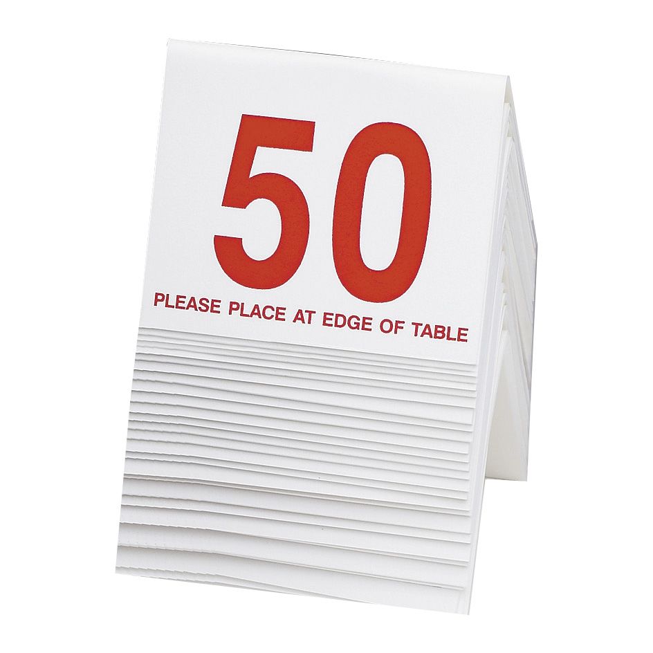 Cal-Mil Number Tent, #'s 1-25, White w/ Red Numbers