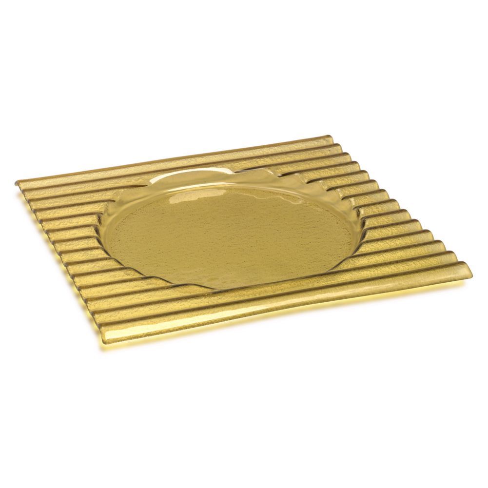 Steelite Creations Amber Glass 12" Square  Zig Zag Plate