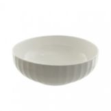 Ten Strawberry Street Whittier White Faceted 14" Bowl