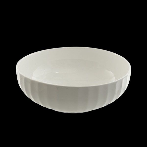 Ten Strawberry Street Whittier White Faceted 14" Bowl