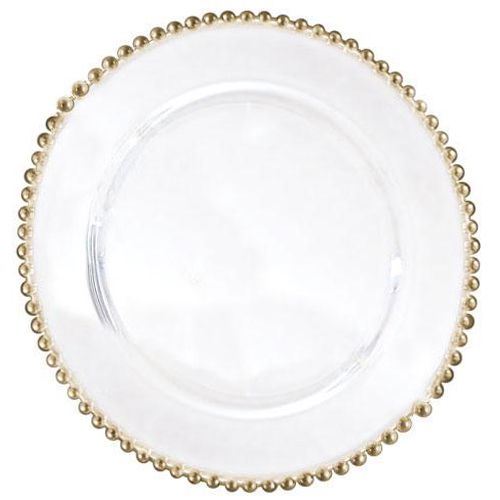Ten Strawberry Street Belmont Gold 13" Beaded Charger Plate