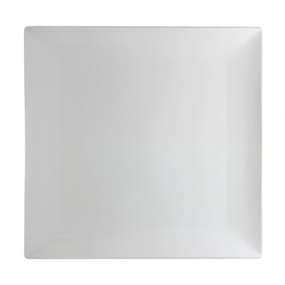Ten Strawberry Street Whittier White Coupe 15-1/2" Square Plate
