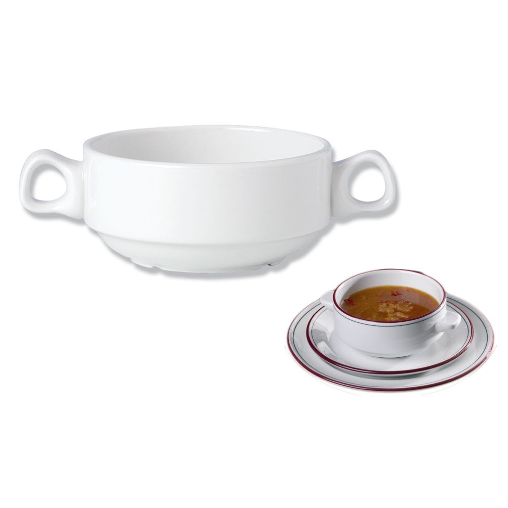 Steelite Performance Simplicity Cabernet Handled 10 Oz. Soup Bowl