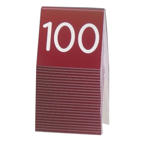 Cal-Mil&reg; Red and White Engraved Table Tent (Numbers 76-100)