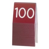 Cal-Mil&reg; Red and White Engraved Table Tent (Numbers 76-100)