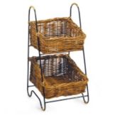 Two-Tier Display Basket w/ Metal Frame, 11" x 12" x 24"