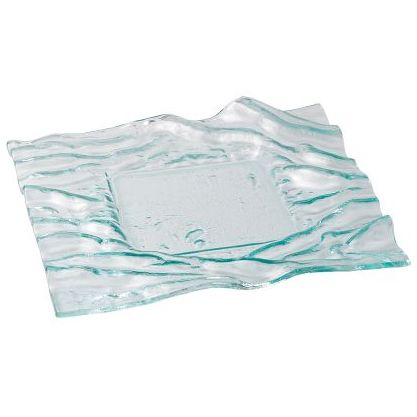 Steelite Creations Glass 12" Square Frosted Wave Plate