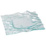 Steelite Creations Glass 12" Square Frosted Wave Plate
