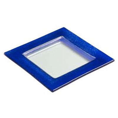 Steelite Creations Blue Glass 6-3/4" Square Border Plate