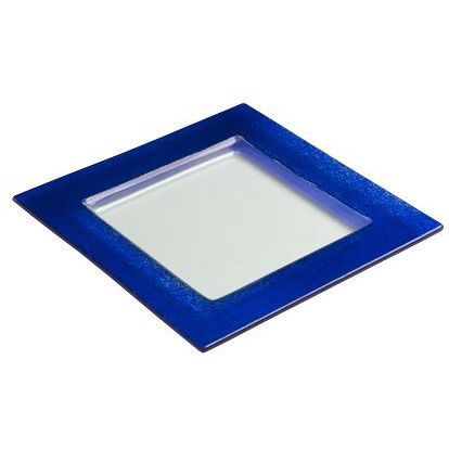 Steelite Creations Blue Glass 10" Square Border Plate