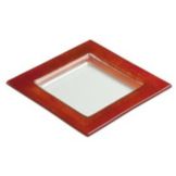Steelite Creations Red Glass 6-3/4" Square Border Plate