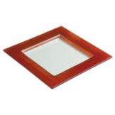 Steelite Creations Red Glass 10" Square Border Plate