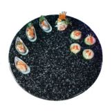 Gourmet Display&reg; 15" Black Round Serving Stone Tray