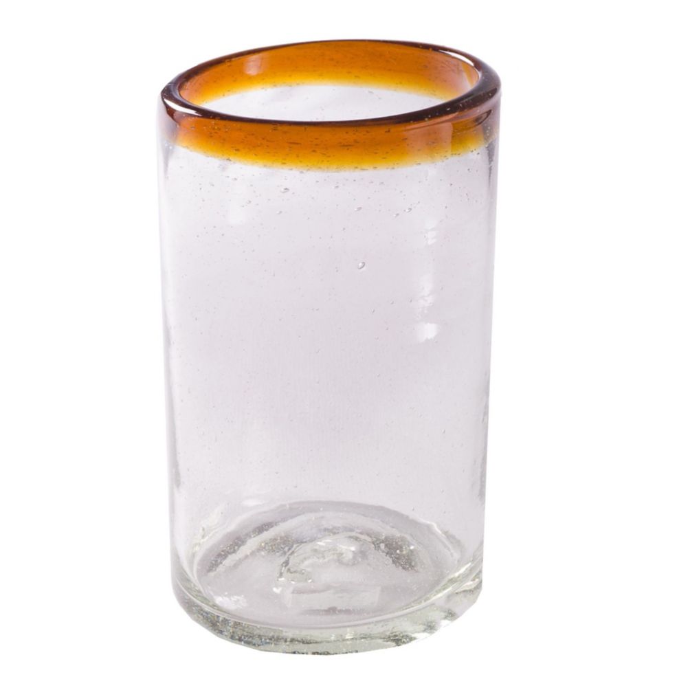 Orion Trading & Design Amber Rim 16 Oz Tumbler Glass