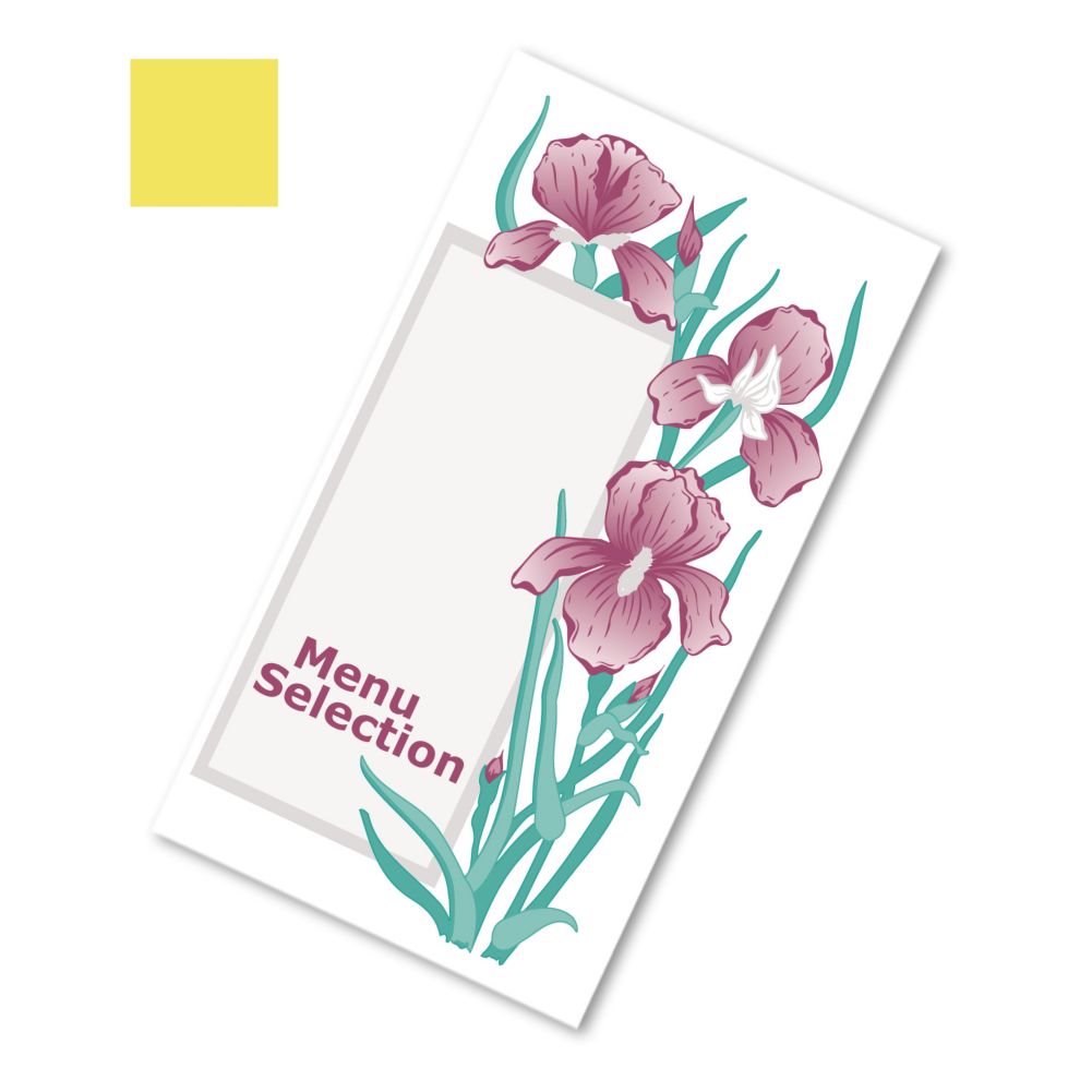 Dinex&reg; Iris Garden Yellow Patient Menu f/ Breakfast, Lunch, Dinner