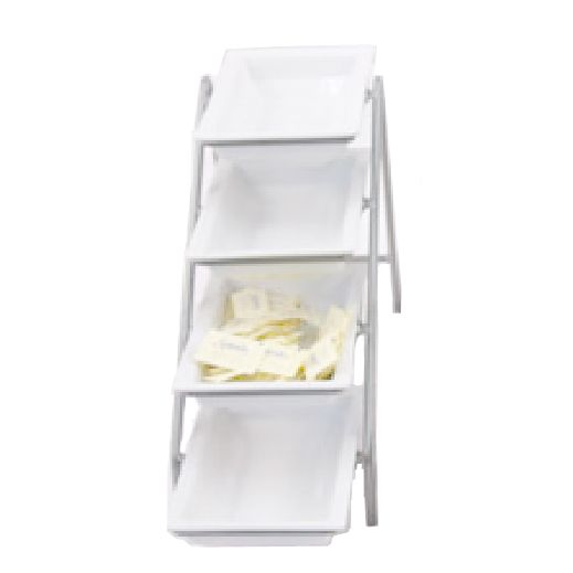 Dover Metals Nickel 4-Tier Amenity Stand w/ 6 x 9" Bowls
