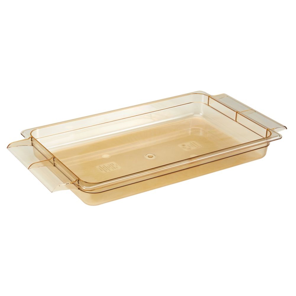 Cambro&reg; H-Pan  Amber 2" Deep Full Pan w/ Handle
