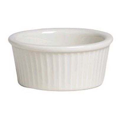 Steelite Anfora American Basics White 4 Oz. Fluted Ramekin