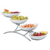 Gourmet Display&reg; Platinum 4-Tier Display With Porcelain Bowls