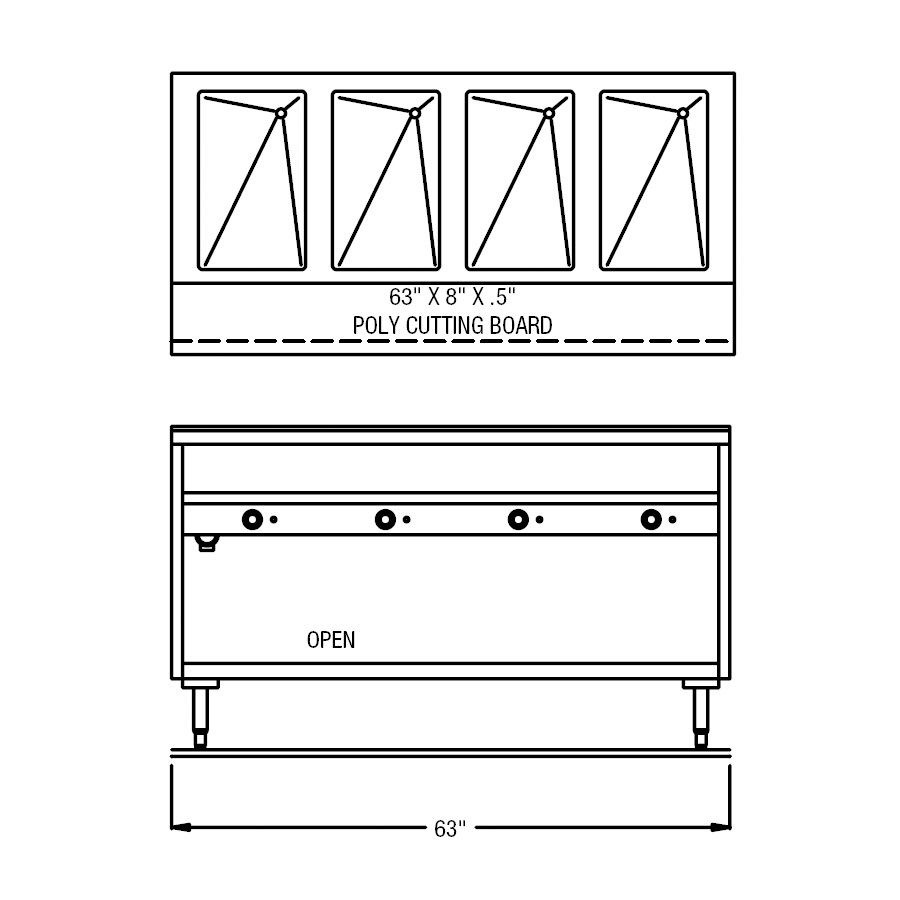 Randell&reg; 63" 240V Electric Sealed Well Hot Food Table