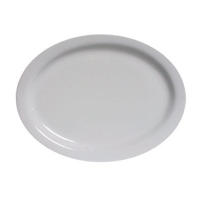 Tuxton&reg; Colorado 11.13" x 8.63" Porcelain White Platter