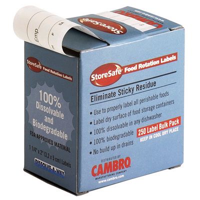 Cambro Storesafe&reg; Half Size Bulk Dispenser Food Rotation Label