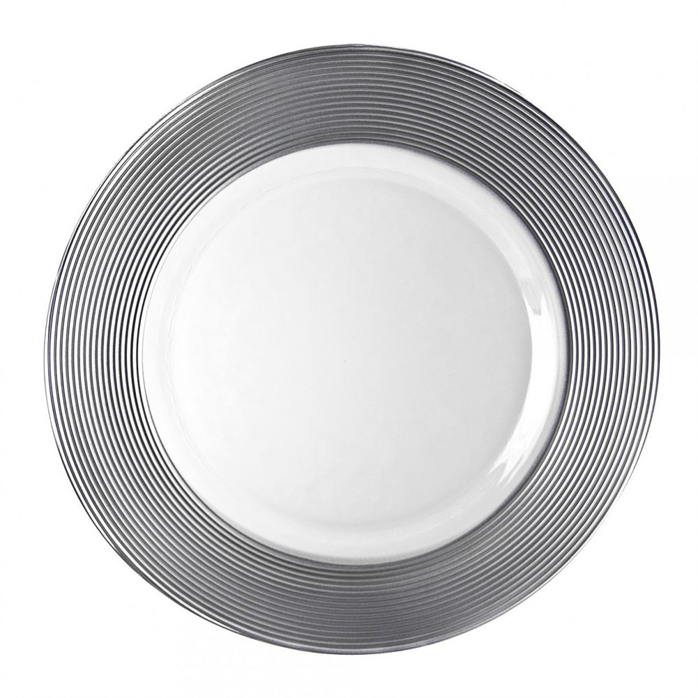 Ten Strawberry Street Saturn Silver Matte 13-1/4" Charger