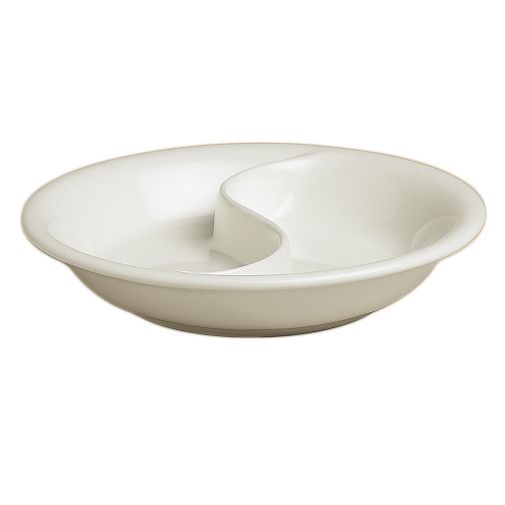 Steelite Narumi White Round 2-Compartment Divided Dish