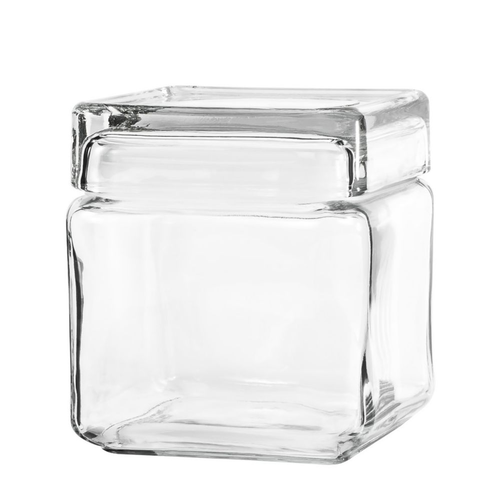 Anchor Hocking Square Stackable 1 Qt Glass Jar