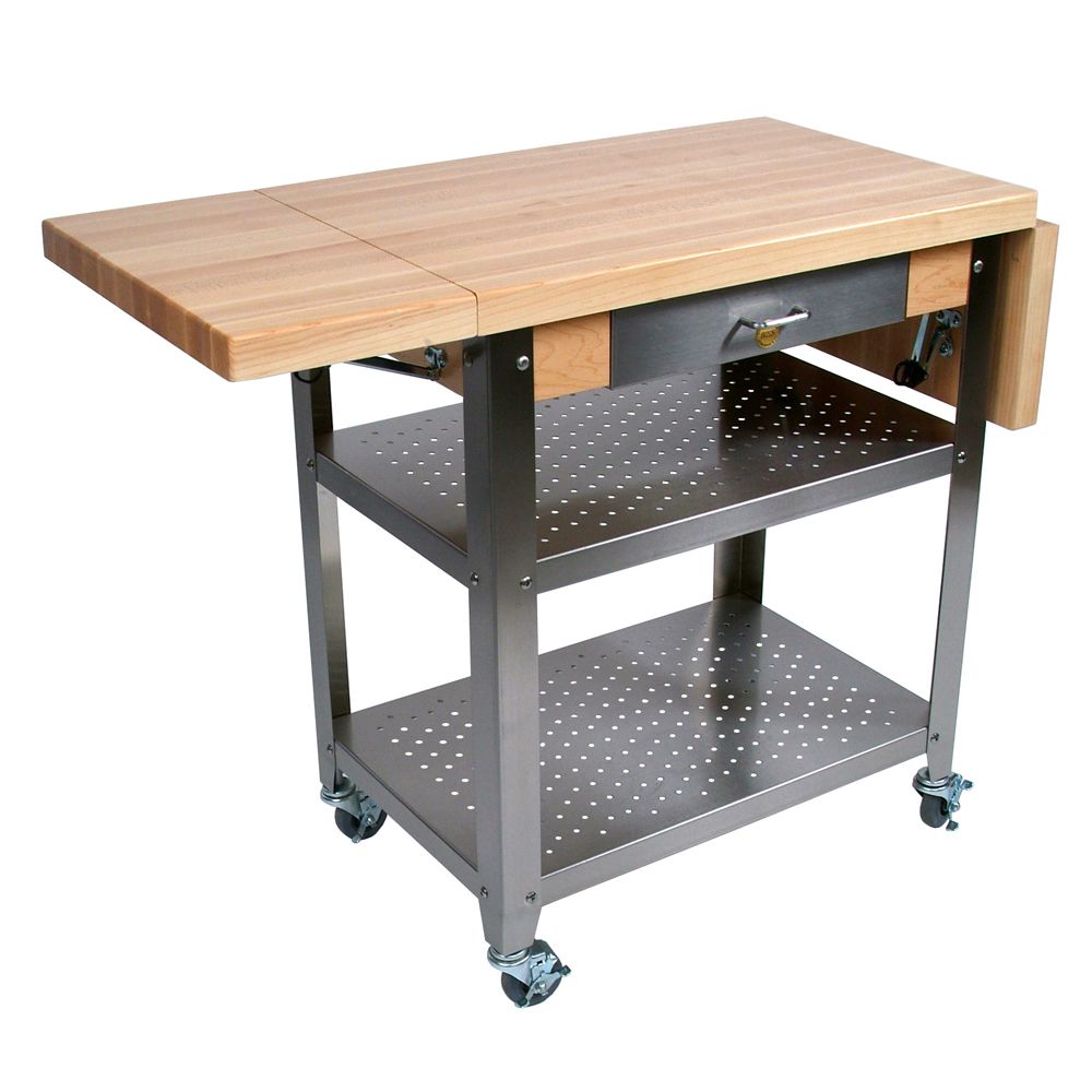 John Boos Cucina Elegante 30" x 20" Hard Maple Top With Cart