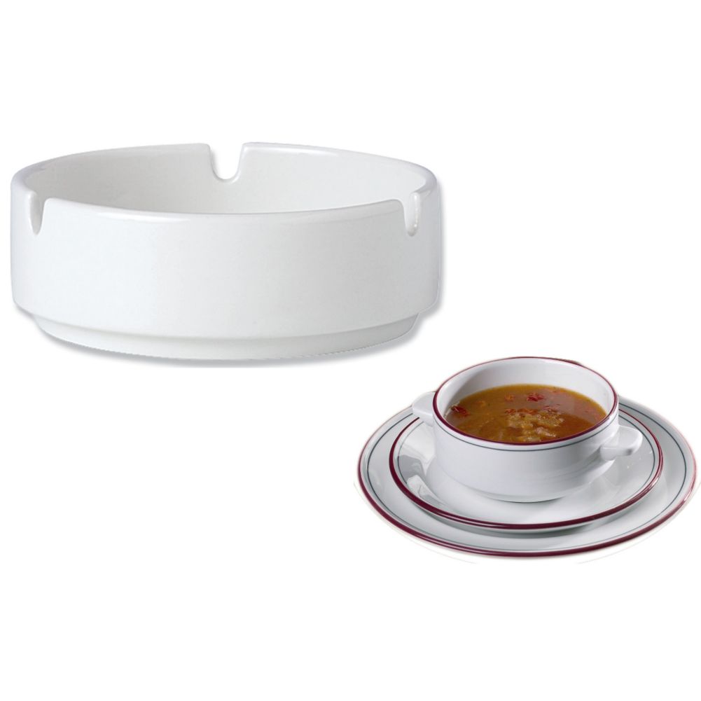 Steelite Simplicity Cabernet 4" White Stacking Ashtray