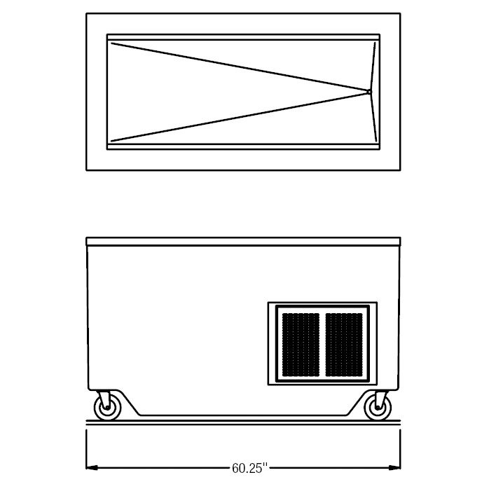 Randell&reg; 60" 4 Pan Enclosed Base Refrigerated Cold Food Table