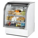 True&reg; White Curved Glass Refrigerated Deli Case, 17 Cubic Ft