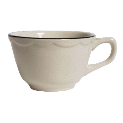 Tuxton 7 Oz Scalloped Cup, Shell Series, Porcelain White