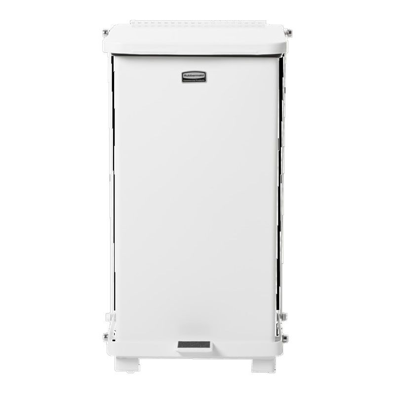 Rubbermaid The Defenders&reg; Square White Steel 12 Gal Waste Can