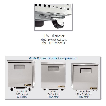 True&reg; Low Profile 2-Shelf 6.5 Cu Ft Undercounter Freezer