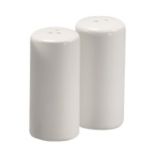 American Metalcraft Round White Ceramic Salt / Pepper Shaker Set