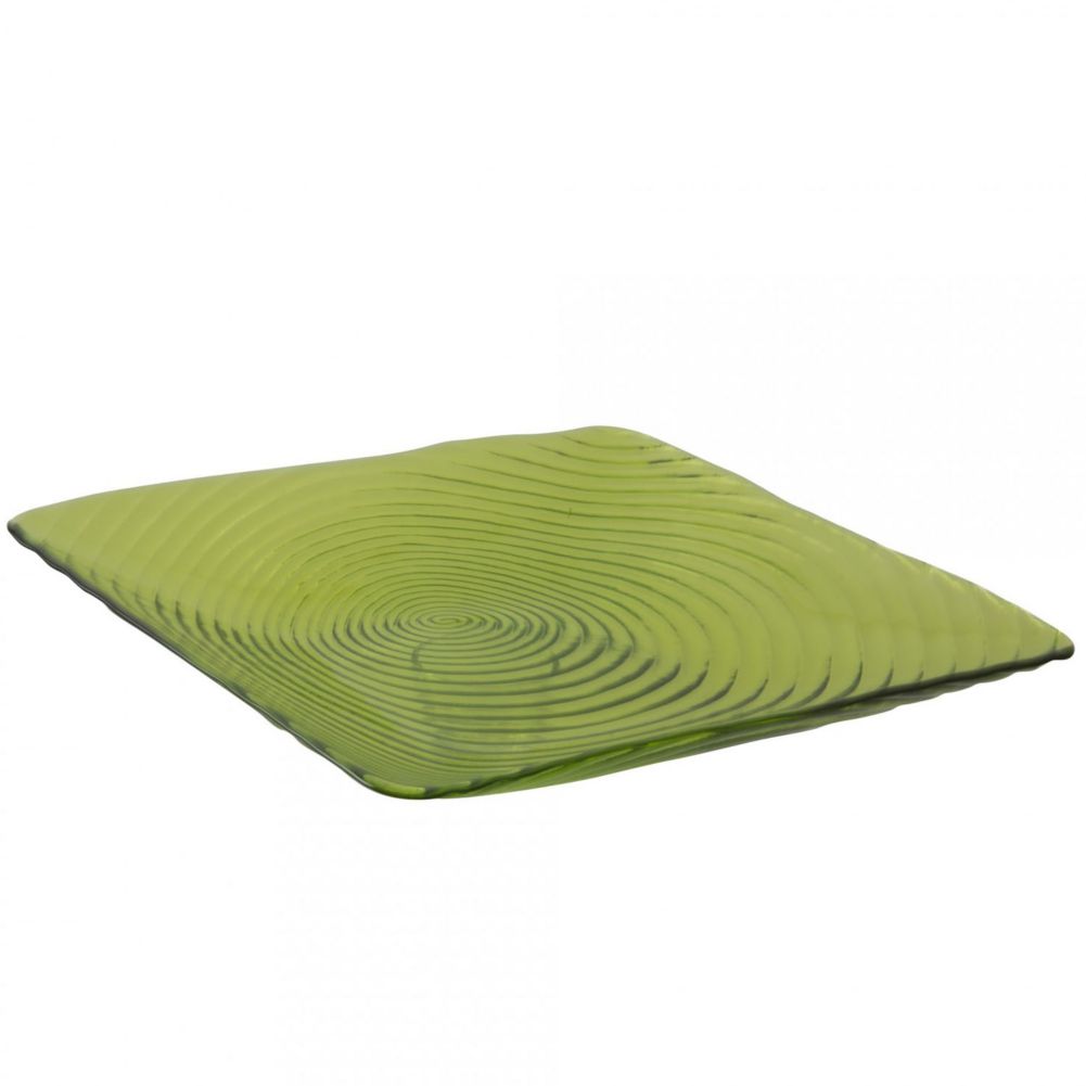 Ten Strawberry Street Zeus Lime Green 11-1/2" Square Dinner Plate