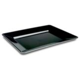 Delfin 17" x 13" x 1.5" Black Rectangular Pacific Rim Tray