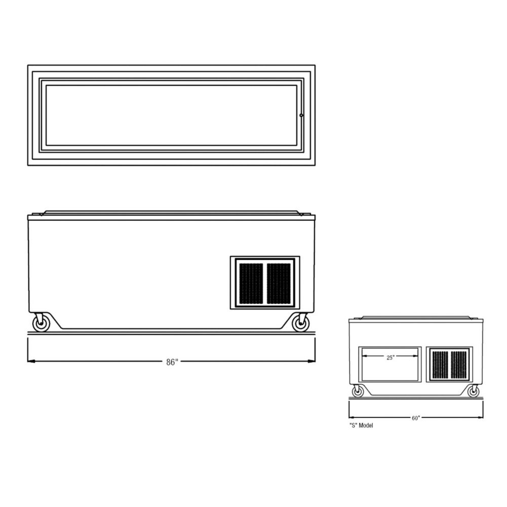 Randell&reg; Open Base 86" Frost Top Unit