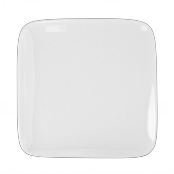 White Undecorated Square Plate, 10"