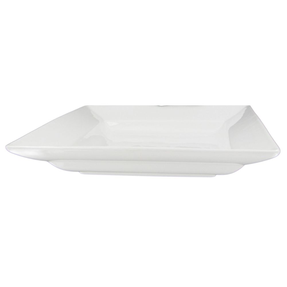 White Square Shallow 12 oz Bowl