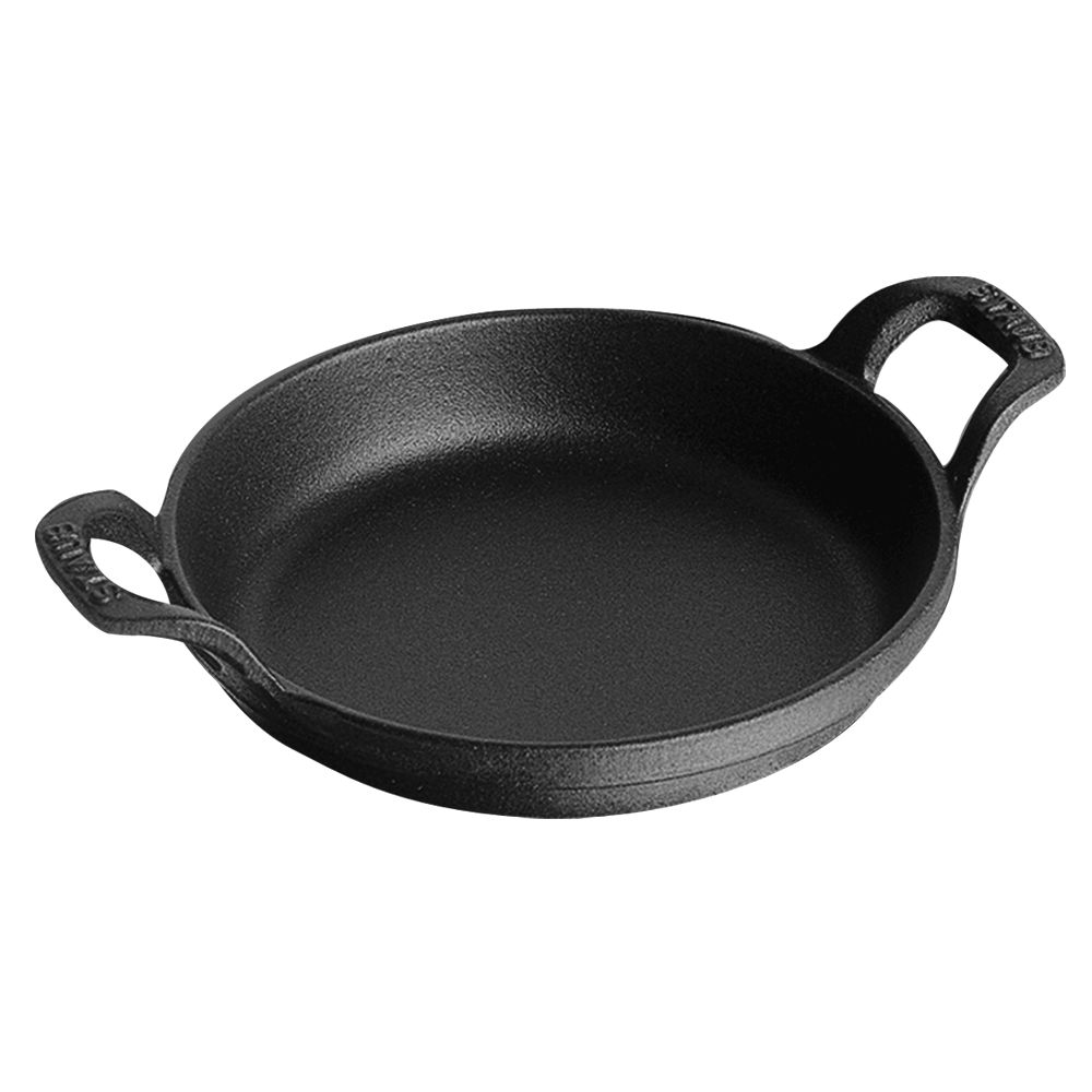 Black Matte Cast Iron 8 oz Mini Round Dish, 4-1/2"