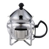 Service Ideas 20 oz S/S Holder with Glass Teapot