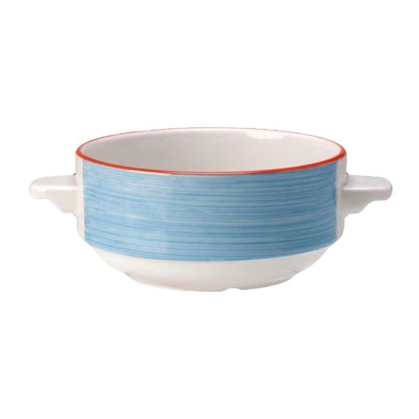 Steelite Simplicity Rio Blue 10 Oz Lugged Stacking Soup Cup