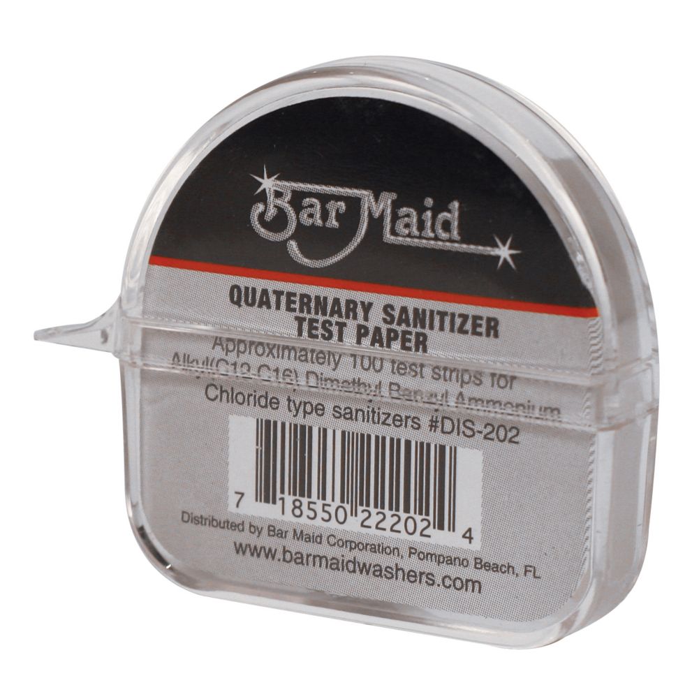 Bar Maid Quaternary Sanitizer Test Strips Dispenser