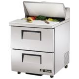 True&reg; S/S 6.5 Cu Ft Salad / Sandwich Prep Table w/ 2 Drawers