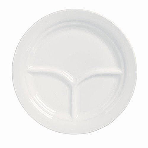 Syracuse White Undecorated 10" Compartment Plate