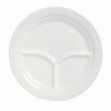 Syracuse White Undecorated 10" Compartment Plate